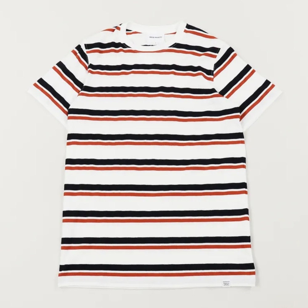 Norse Projects Niels Pique Striped Tee Shirt L